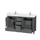 Sheffield 60" Free Standing Double Basin Vanity Set with Cabinet and Cultured Marble Vanity Top - image 12