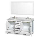 Sheffield 60" Free Standing Double Basin Vanity Set with Wood Cabinet, Marble Vanity Top, and Framed Mirror - image 2
