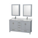 Sheffield 60" Free Standing Double Basin Vanity Set with Cabinet, Marble Vanity Top, and Medicine Cabinets - image 1