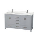 Sheffield 60" Free Standing Double Basin Vanity Set with Cabinet and Quartz Vanity Top - image 1