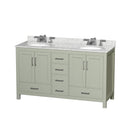 Sheffield 60" Free Standing Double Basin Vanity Set with Cabinet and Marble Vanity Top - image 1