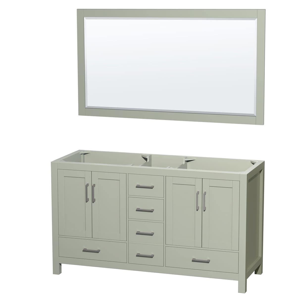 Sheffield 60" Double Free Standing Vanity Cabinet - Less Vanity Top