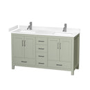 Sheffield 60" Free Standing Double Basin Vanity Set with Cabinet and Cultured Marble Vanity Top - image 1