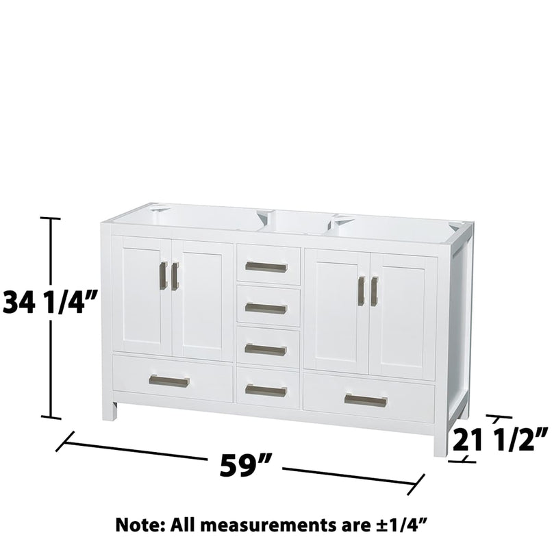 Sheffield 60" Double Free Standing Vanity Cabinet - Less Vanity Top - image 3