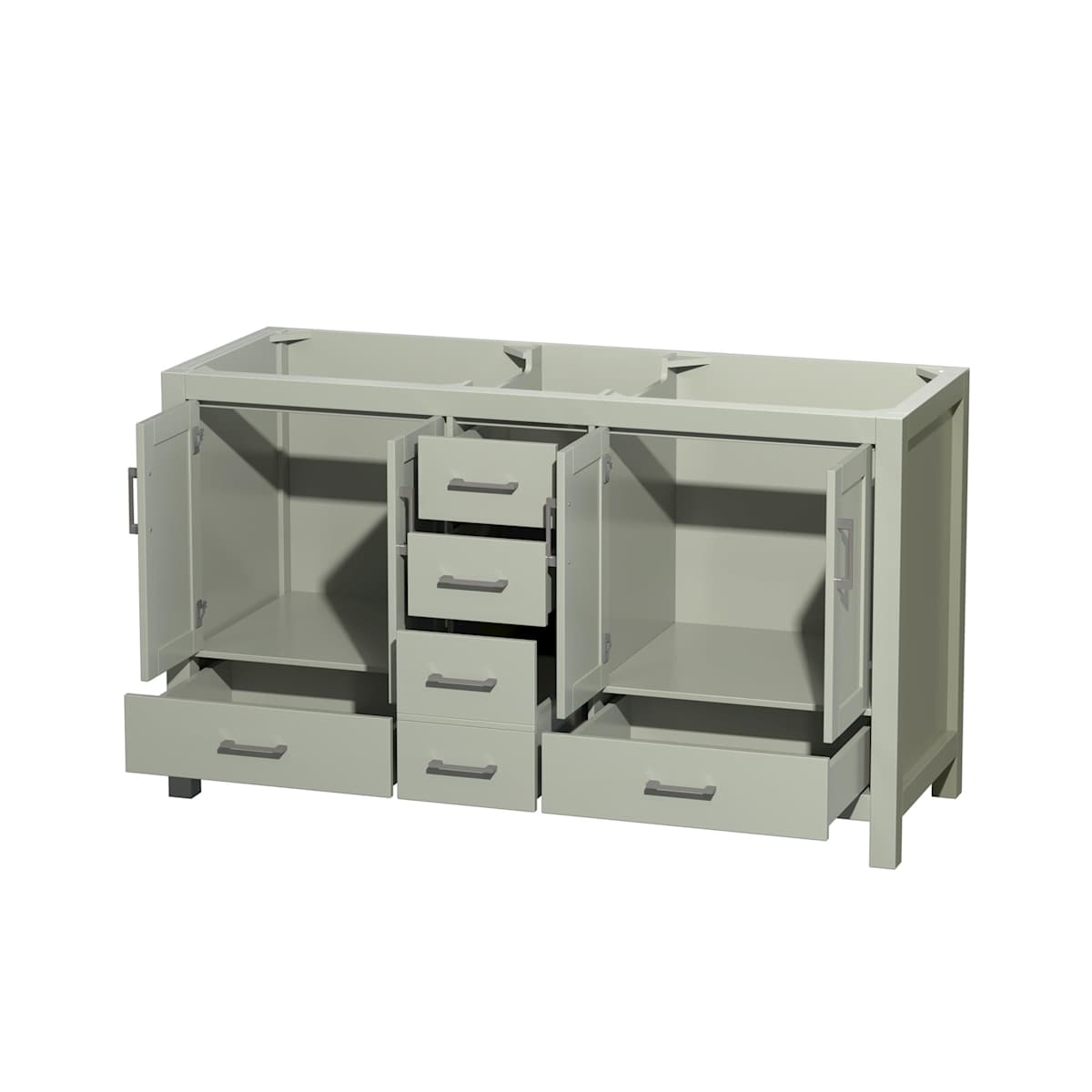 Sheffield 60" Double Free Standing Vanity Cabinet Only - Less Vanity Top