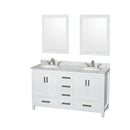 Sheffield 60" Free Standing Double Basin Vanity Set with Hardwood Cabinet, Marble Vanity Top, Framed Mirrors, and Undermount Oval Sinks - image 9