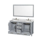 Sheffield 60" Free Standing Double Basin Vanity Set with Cabinet, Marble Vanity Top, and Framed Mirror - image 2