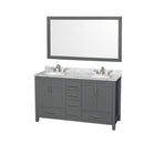 Sheffield 60" Free Standing Double Basin Vanity Set with Cabinet, Marble Vanity Top, and Framed Mirror - image 5