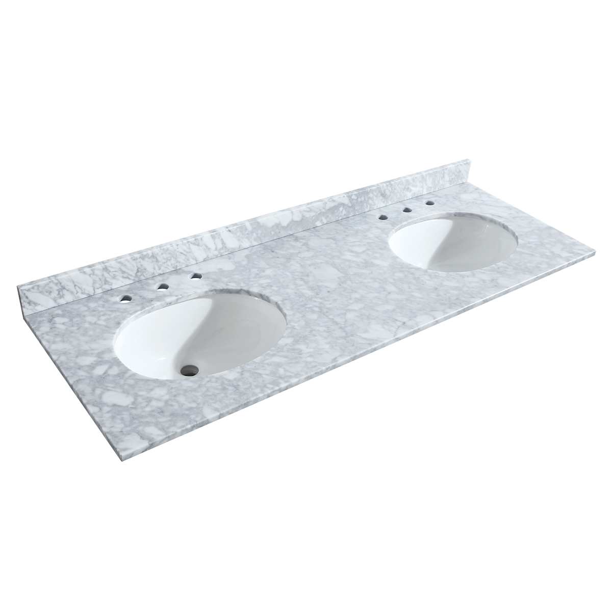 Sheffield 60" Free Standing Double Basin Vanity Set with Cabinet, Marble Vanity Top, and Framed Mirror