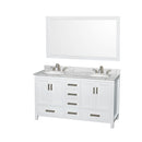 Sheffield 60" Free Standing Double Basin Vanity Set with Cabinet, Marble Vanity Top, and Framed Mirror - image 9