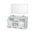 Sheffield 60" Free Standing Double Basin Vanity Set with Cabinet, Marble Vanity Top, and Framed Mirror - image 10