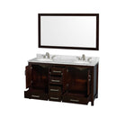 Sheffield 60" Free Standing Double Basin Vanity Set with Cabinet, Marble Vanity Top, and Framed Mirror - image 14