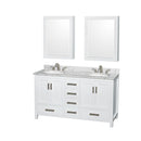 Sheffield 60" Free Standing Double Basin Vanity Set with Cabinet, Marble Vanity Top, and Medicine Cabinets - image 11