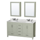 Sheffield 60" Free Standing Double Basin Vanity Set with Cabinet, Marble Vanity Top, and Medicine Cabinets - image 17