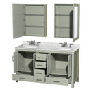 Sheffield 60" Free Standing Double Basin Vanity Set with Cabinet, Marble Vanity Top, and Medicine Cabinets - image 18