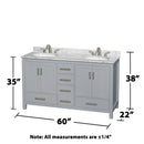 Sheffield 60" Free Standing Double Basin Vanity Set with Cabinet and Marble Vanity Top - image 3