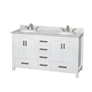 Sheffield 60" Free Standing Double Basin Vanity Set with Cabinet and Marble Vanity Top - image 7