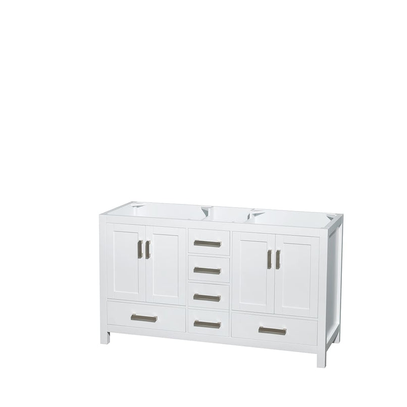 Sheffield 60" Free Standing Double Basin Vanity Set with Cabinet and Marble Vanity Top - image 9