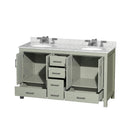 Sheffield 60" Free Standing Double Basin Vanity Set with Cabinet and Marble Vanity Top - image 14