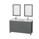 Sheffield 60" Free Standing Double Basin Vanity Set with Hardwood Cabinet, Marble Vanity Top, Framed Mirrors, and Undermount Rectangular Sinks - image 5