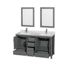 Sheffield 60" Free Standing Double Basin Vanity Set with Hardwood Cabinet, Marble Vanity Top, Framed Mirrors, and Undermount Rectangular Sinks - image 6