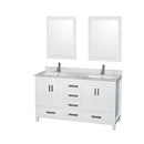 Sheffield 60" Free Standing Double Basin Vanity Set with Hardwood Cabinet, Marble Vanity Top, Framed Mirrors, and Undermount Rectangular Sinks - image 9