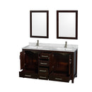 Sheffield 60" Free Standing Double Basin Vanity Set with Hardwood Cabinet, Marble Vanity Top, Framed Mirrors, and Undermount Rectangular Sinks - image 14