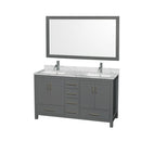 Sheffield 60" Free Standing Double Basin Vanity Set with Cabinet, Marble Vanity Top, and Framed Mirror - image 5