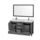 Sheffield 60" Free Standing Double Basin Vanity Set with Cabinet, Marble Vanity Top, and Framed Mirror - image 6