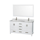 Sheffield 60" Free Standing Double Basin Vanity Set with Cabinet, Marble Vanity Top, and Framed Mirror - image 9