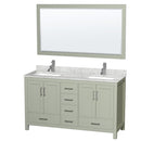 Sheffield 60" Free Standing Double Basin Vanity Set with Cabinet, Marble Vanity Top, and Framed Mirror - image 17