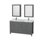 Sheffield 60" Free Standing Double Basin Vanity Set with Cabinet, Marble Vanity Top, and Medicine Cabinets - image 4