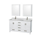 Sheffield 60" Free Standing Double Basin Vanity Set with Cabinet, Marble Vanity Top, and Medicine Cabinets - image 9