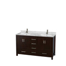 Sheffield 60" Free Standing Double Basin Vanity Set with Cabinet, Marble Vanity Top, and Medicine Cabinets - image 15