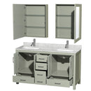 Sheffield 60" Free Standing Double Basin Vanity Set with Cabinet, Marble Vanity Top, and Medicine Cabinets - image 18