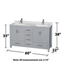 Sheffield 60" Free Standing Double Basin Vanity Set with Cabinet and Marble Vanity Top - image 3
