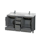 Sheffield 60" Free Standing Double Basin Vanity Set with Cabinet and Marble Vanity Top - image 5