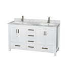 Sheffield 60" Free Standing Double Basin Vanity Set with Cabinet and Marble Vanity Top - image 7