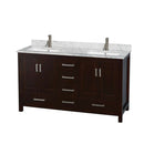 Sheffield 60" Free Standing Double Basin Vanity Set with Cabinet and Marble Vanity Top - image 10