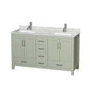 Sheffield 60" Free Standing Double Basin Vanity Set with Cabinet and Marble Vanity Top - image 13