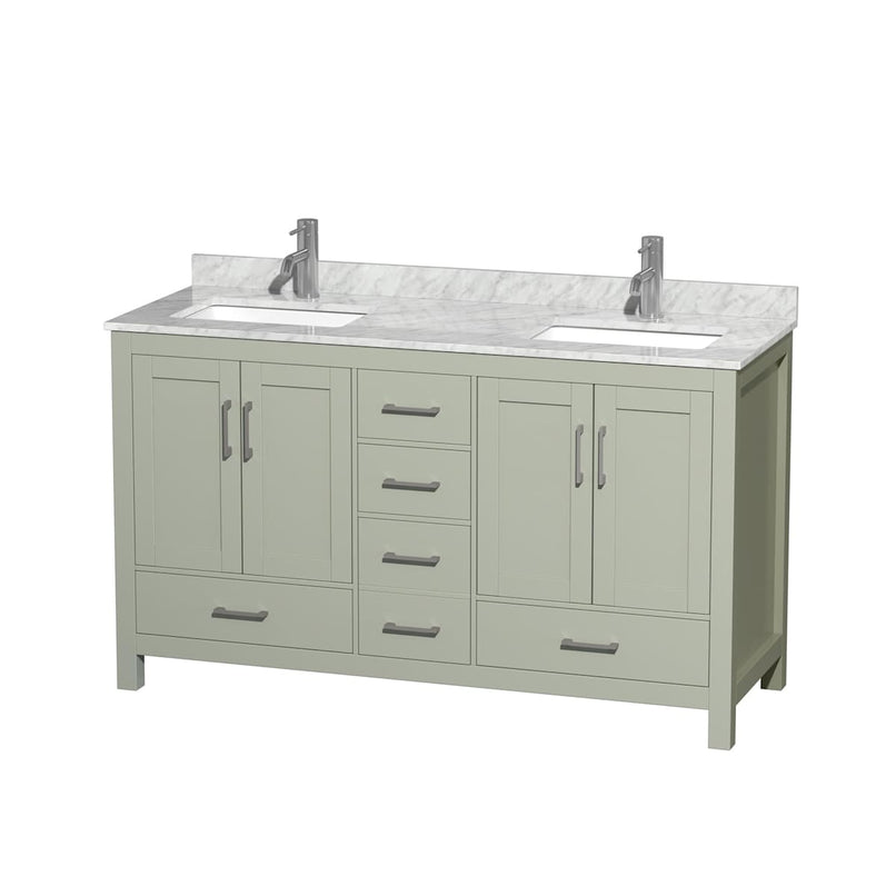 Sheffield 60" Free Standing Double Basin Vanity Set with Cabinet and Marble Vanity Top - image 13