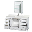 Sheffield 60" Free Standing Single Basin Vanity Set with Cabinet, Quartz Vanity Top, and Medicine Cabinet - image 14