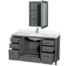 Sheffield 60" Free Standing Single Basin Vanity Set with Cabinet, Quartz Vanity Top, and Medicine Cabinet - image 18
