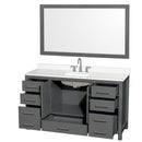 Sheffield 60" Free Standing Single Basin Vanity Set with Cabinet, Quartz Vanity Top, and Framed Mirror - image 17