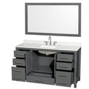 Sheffield 60" Free Standing Single Basin Vanity Set with Cabinet, Quartz Vanity Top, and Framed Mirror - image 18