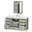 Sheffield 60" Free Standing Single Basin Vanity Set with Cabinet, Quartz Vanity Top, and Medicine Cabinet - image 16