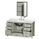 Sheffield 60" Free Standing Single Basin Vanity Set with Cabinet, Quartz Vanity Top, and Medicine Cabinet - image 17