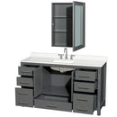 Sheffield 60" Free Standing Single Basin Vanity Set with Cabinet, Quartz Vanity Top, and Medicine Cabinet - image 18