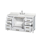 Sheffield 60" Free Standing Single Basin Vanity Set with Cabinet and Quartz Vanity Top - image 9