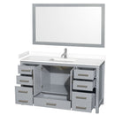 Sheffield 60" Free Standing Single Basin Vanity Set with Cabinet, Cultured Marble Vanity Top, and Framed Mirror - image 6